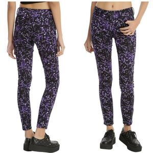 Hot Topic Blackheart Constellation Print Purple Super Skinny Jeans  Size 9